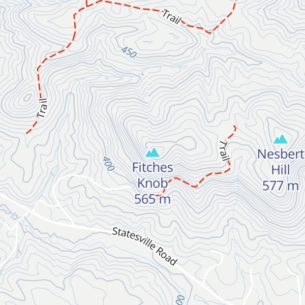 Map of Fitches Knob