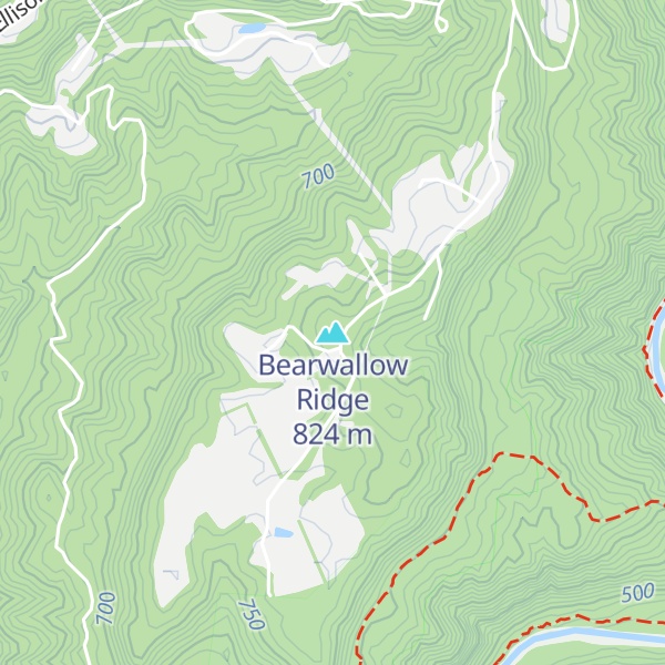 Map of Bearwallow Ridge
