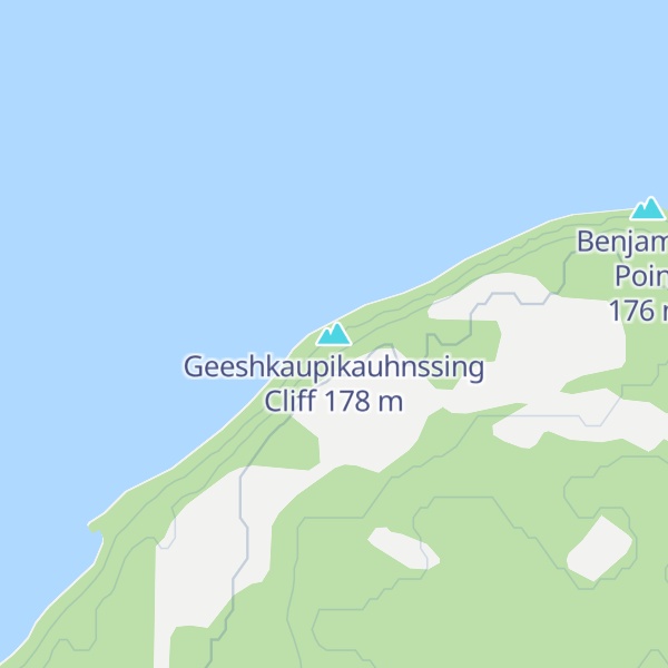 Map of Geeshkaupikauhnssing Cliff