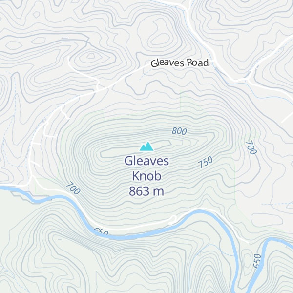 Map of Gleaves Knob