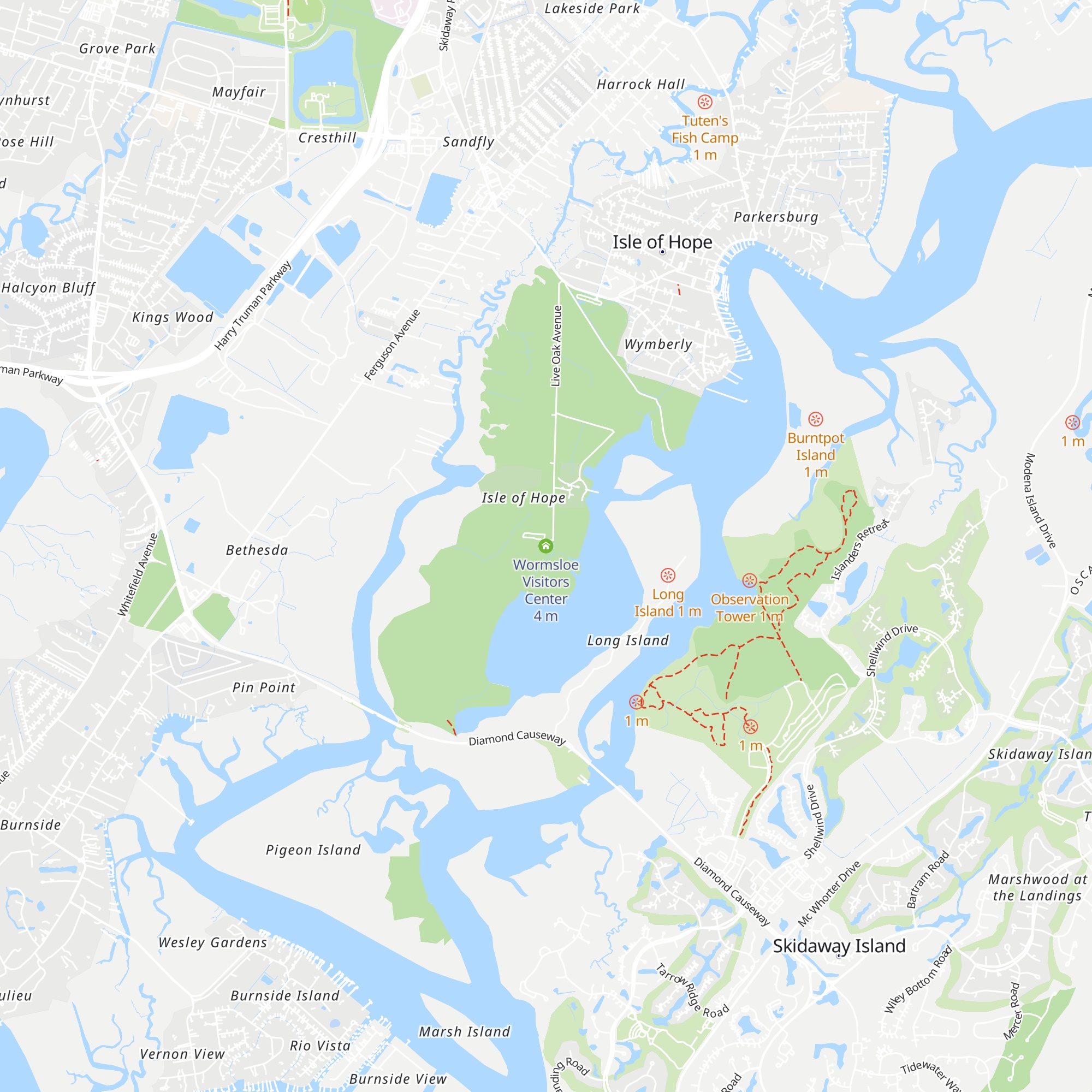 Wormsloe Visitors Center map