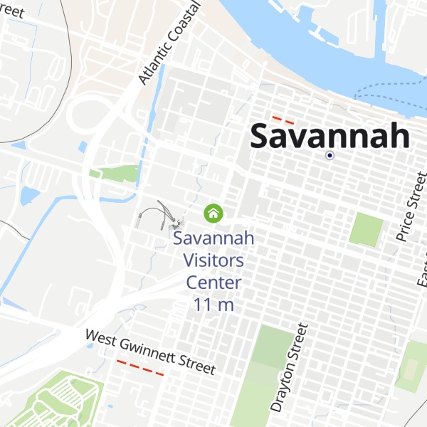 Map of Savannah Visitors Center