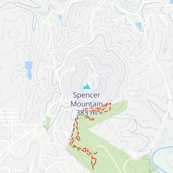 Map of Spencer Mountain