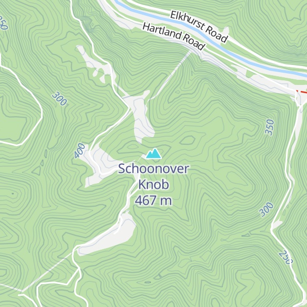 Map of Schoonover Knob