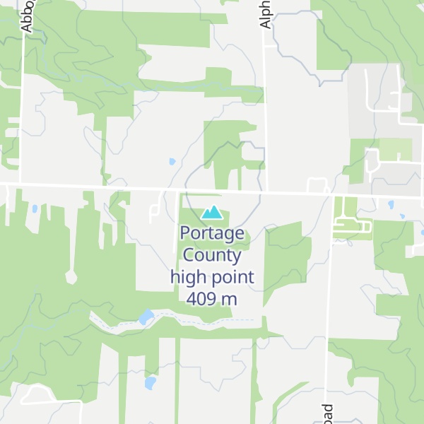 Map of Portage County high point