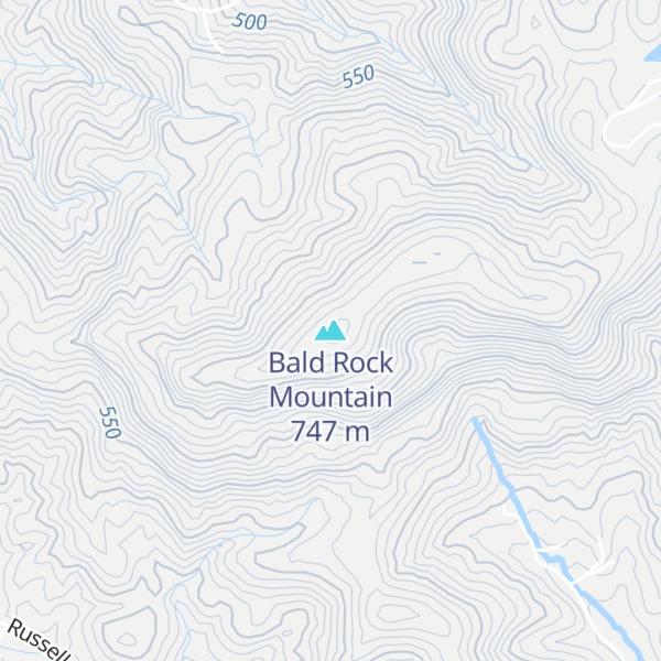 Map of Bald Rock Mountain