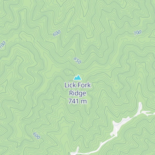 Map of Lick Fork Ridge