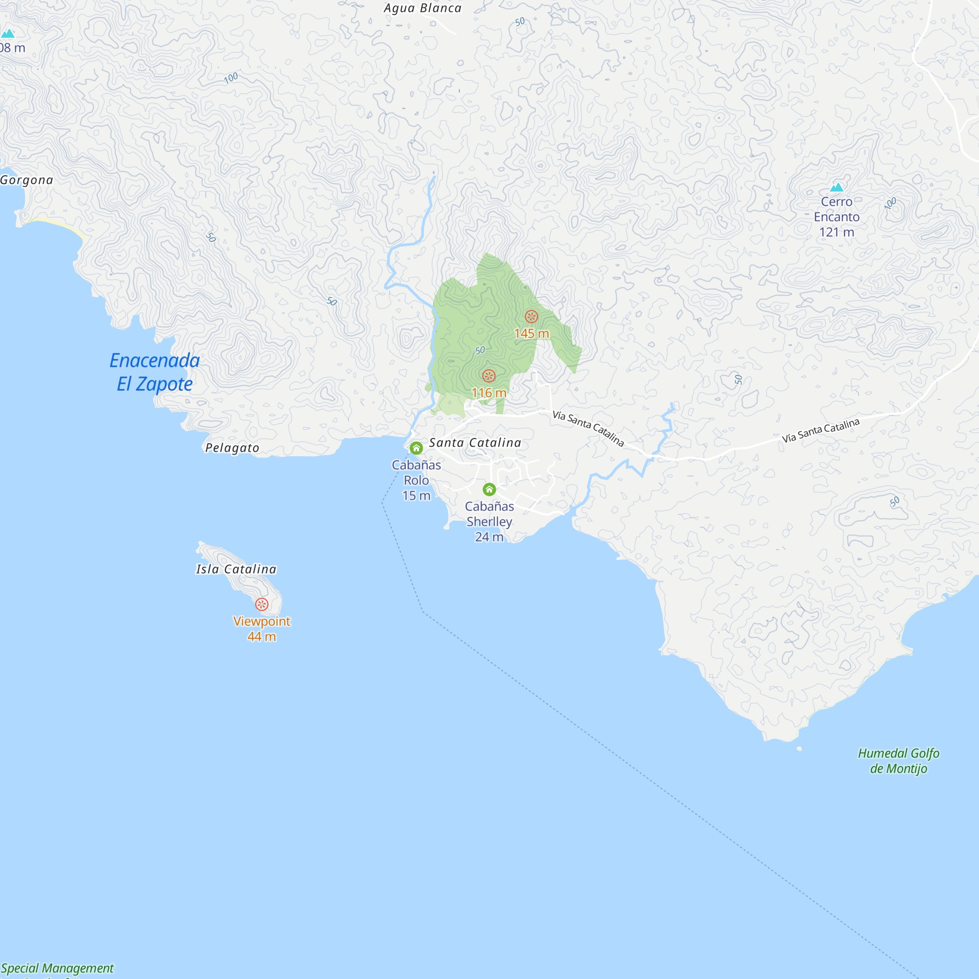 Cabañas Sherlley map
