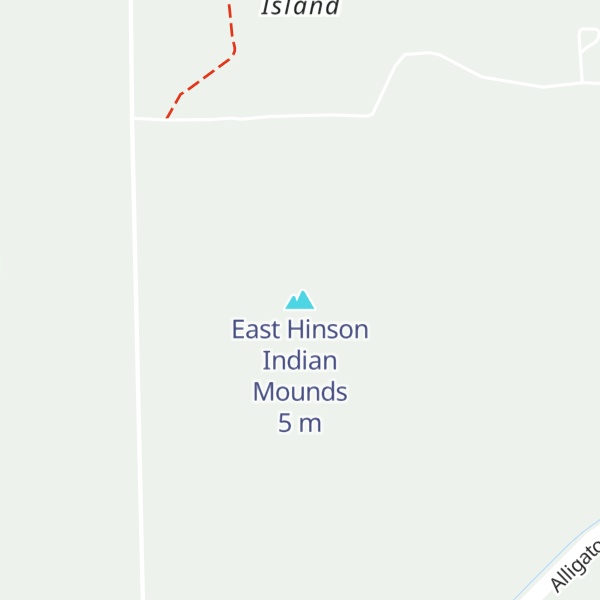 Map of East Hinson Indian Mounds