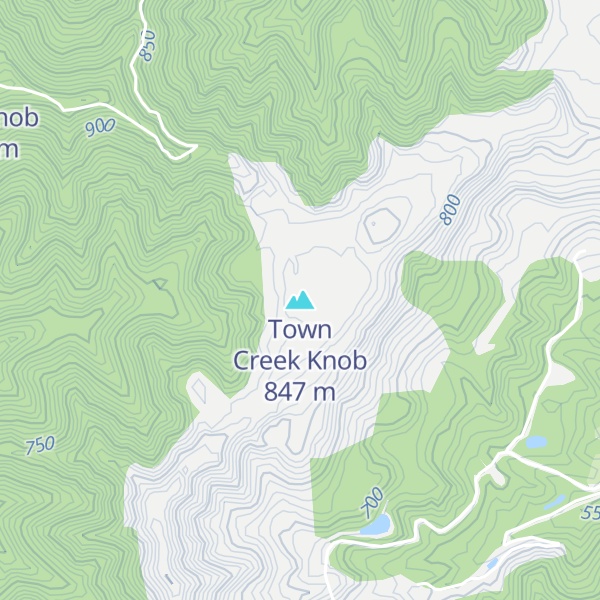 Map of Town Creek Knob