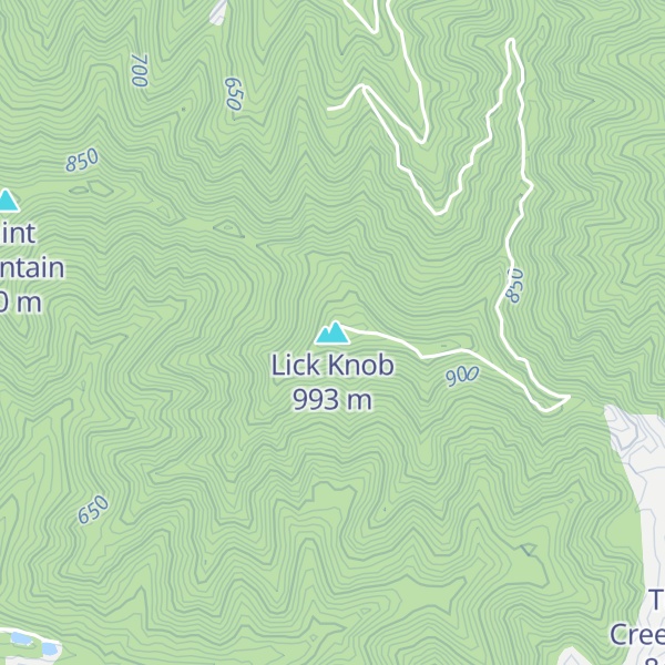 Map of Lick Knob