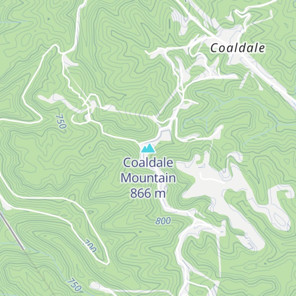 Map of Coaldale Mountain