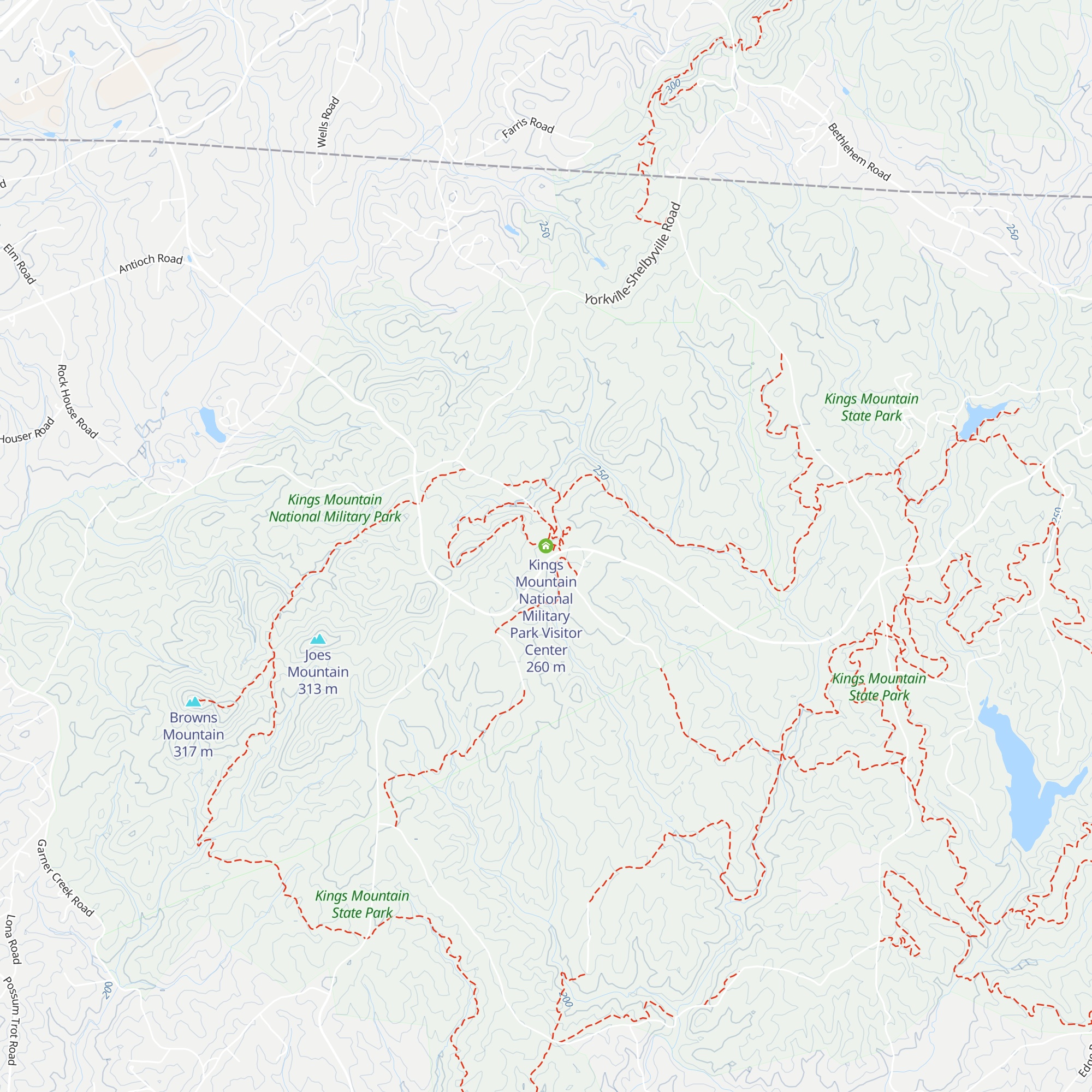 Kings Mountain National Military Park Visitor Center map