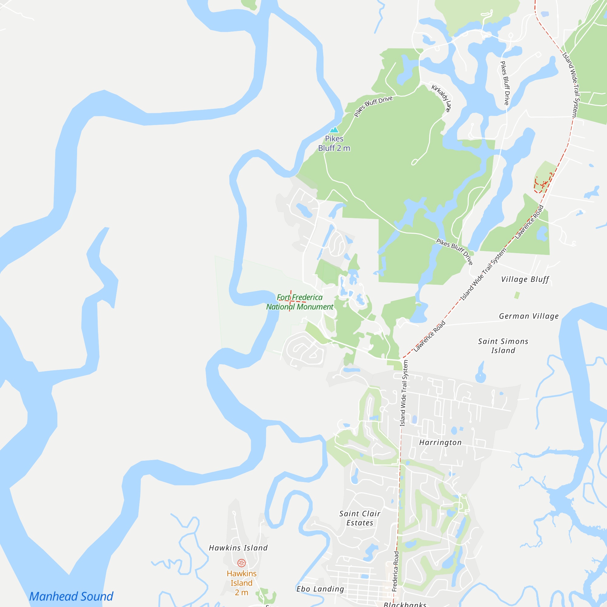 Fort Frederica Visitor Center map