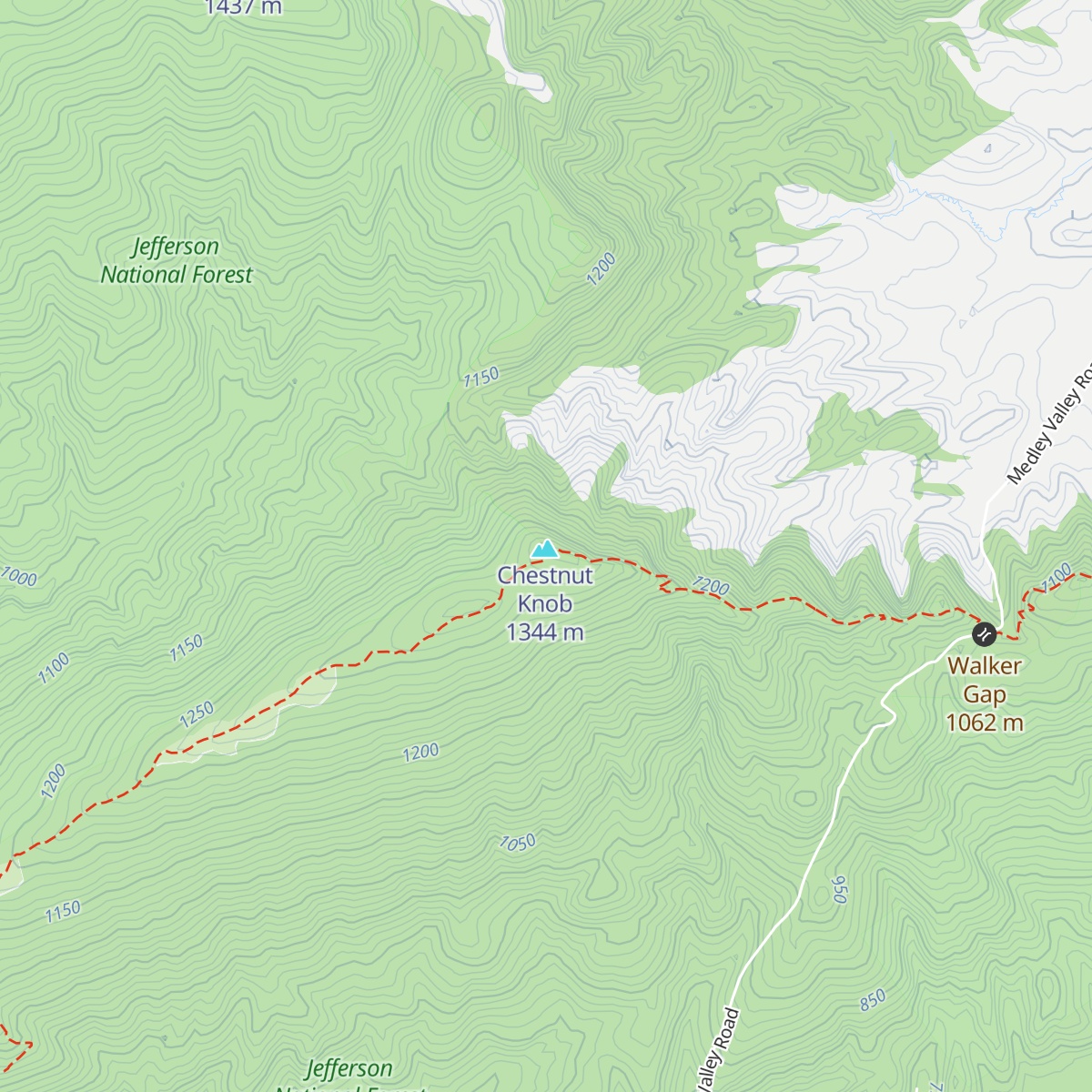 Chestnut Knob Shelter map