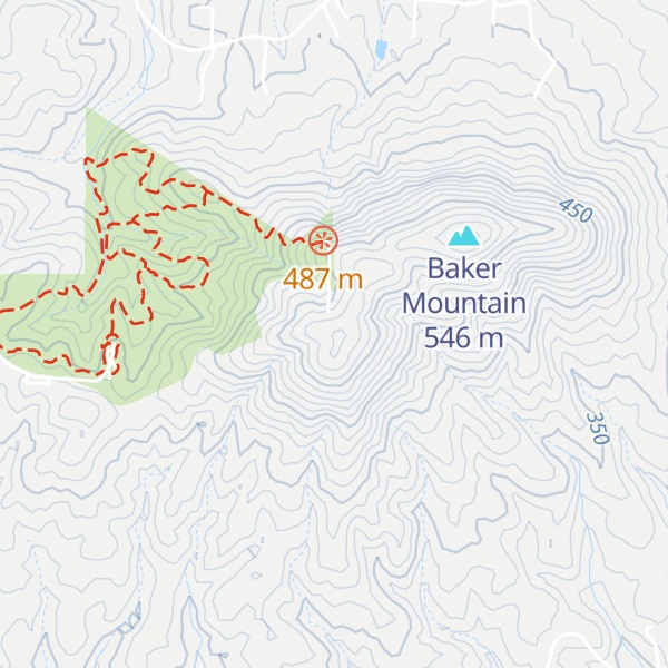 Map of Bakers Mountain