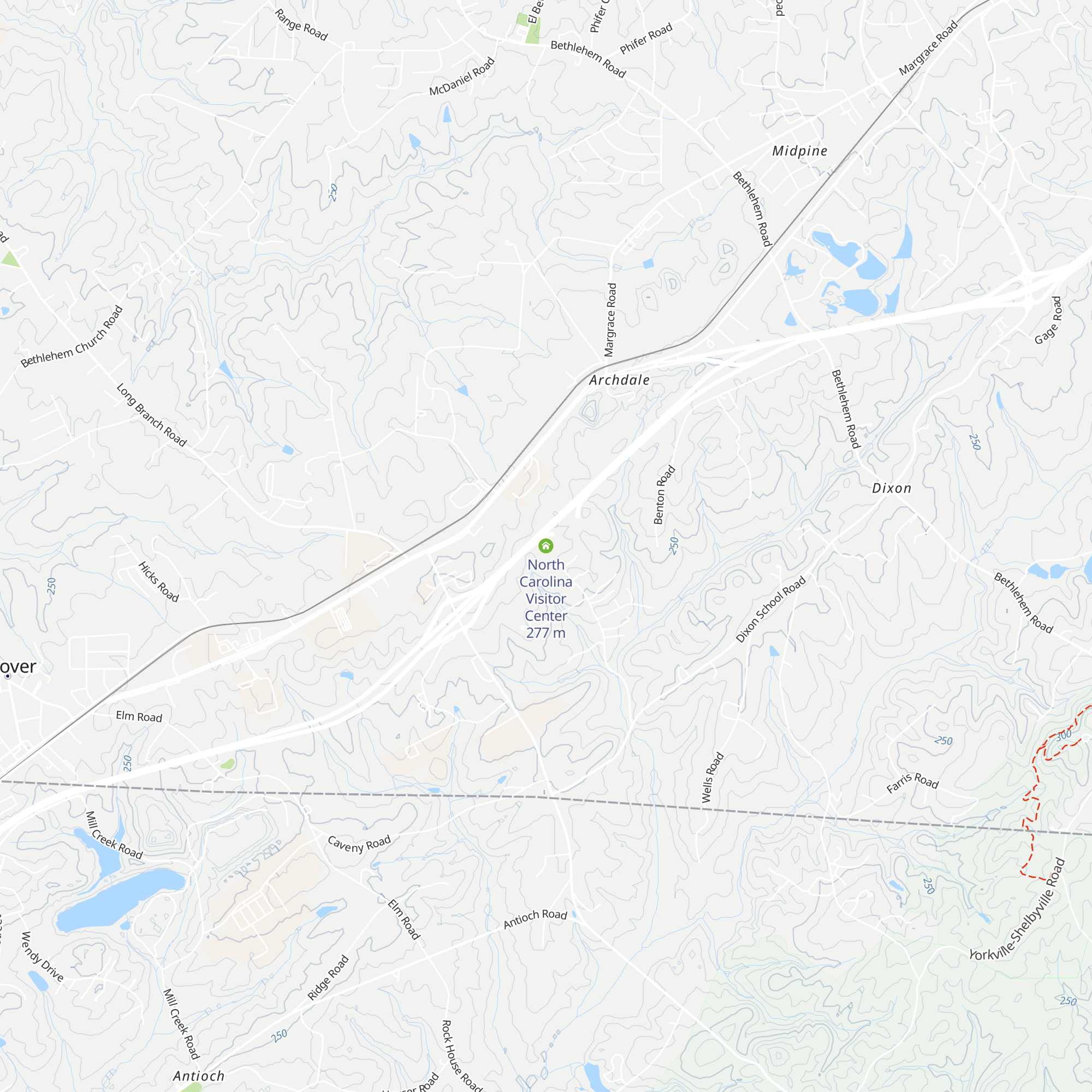 North Carolina Visitor Center map