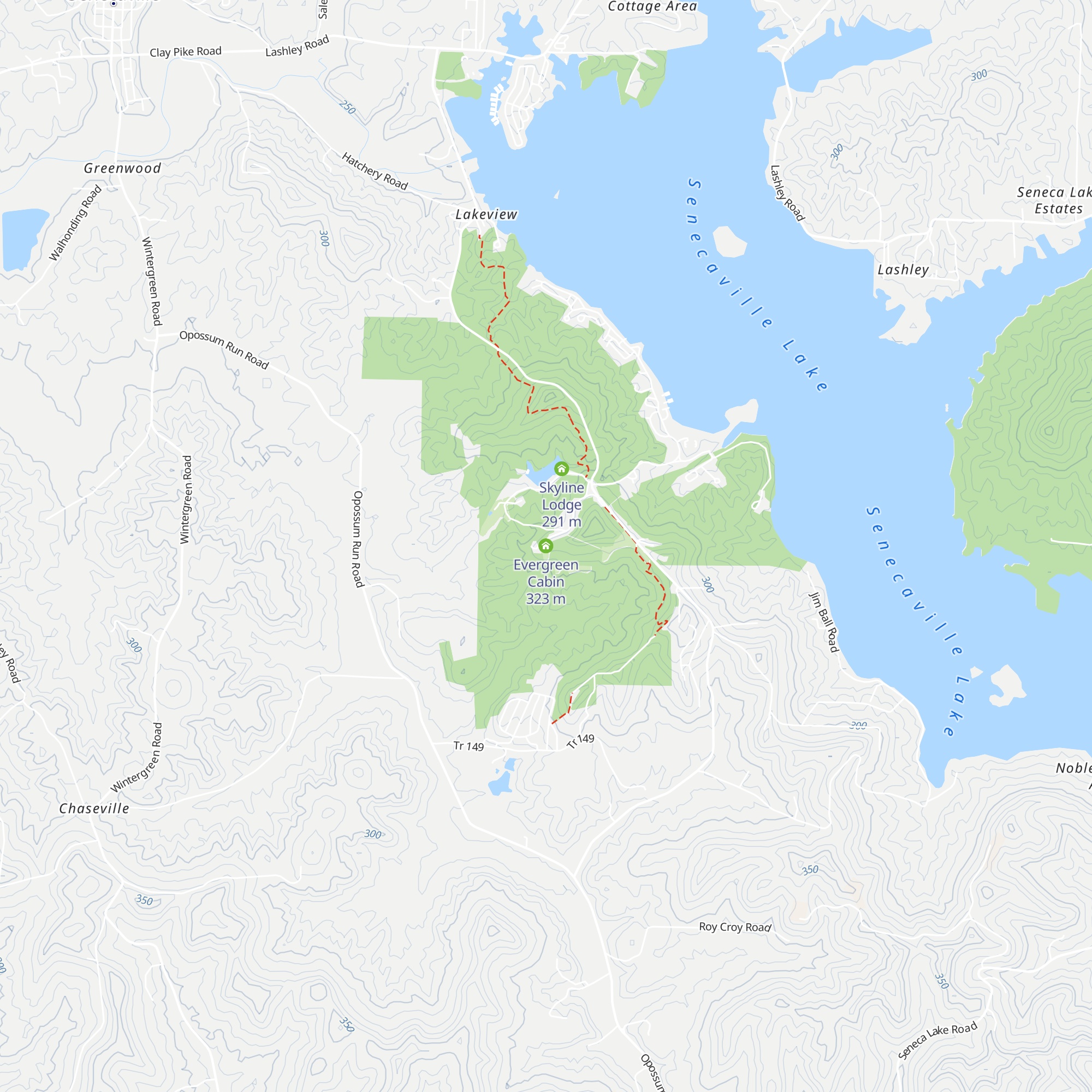 Evergreen Cabin map