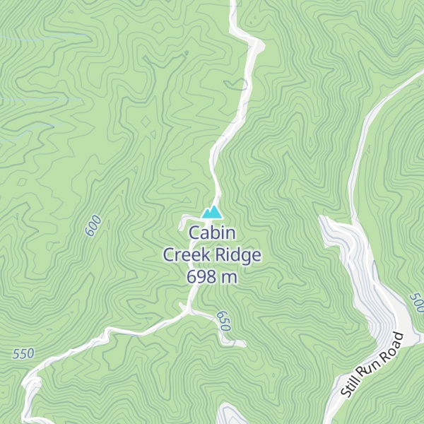 Map of Cabin Creek Ridge