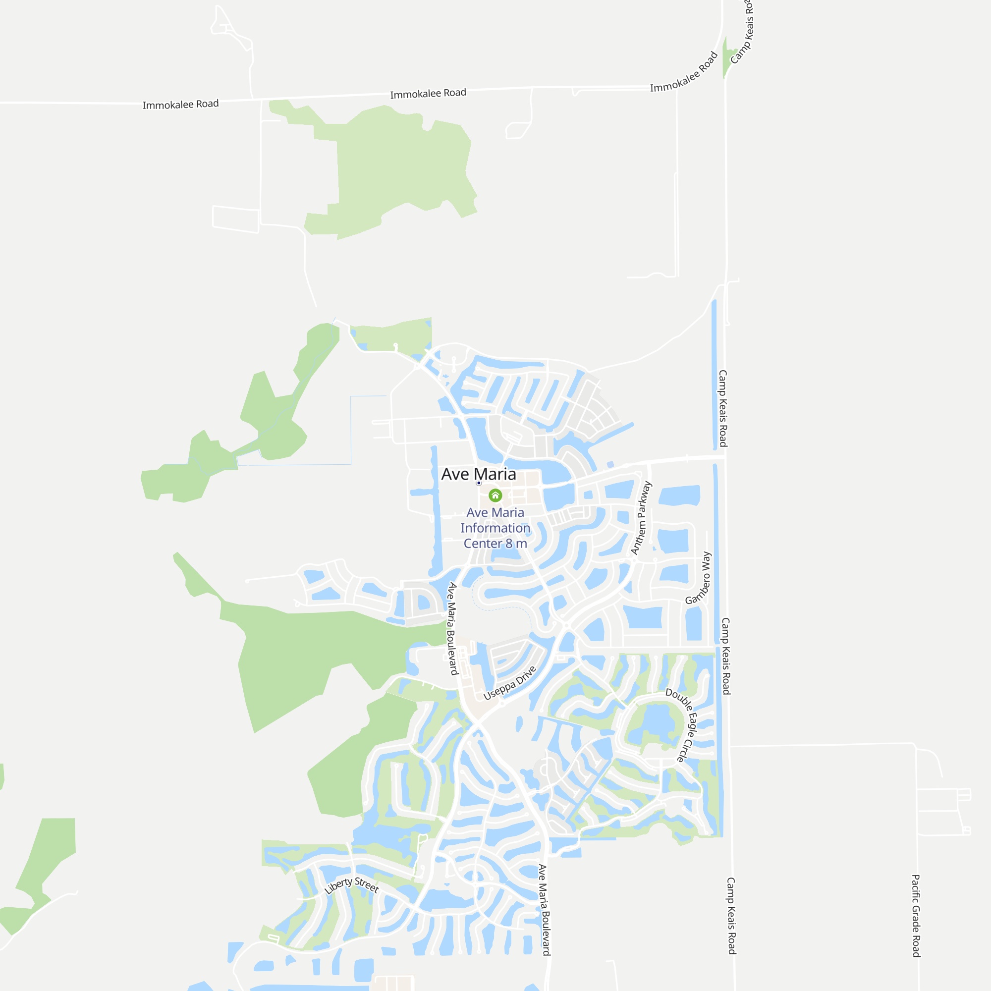 Ave Maria Information Center map