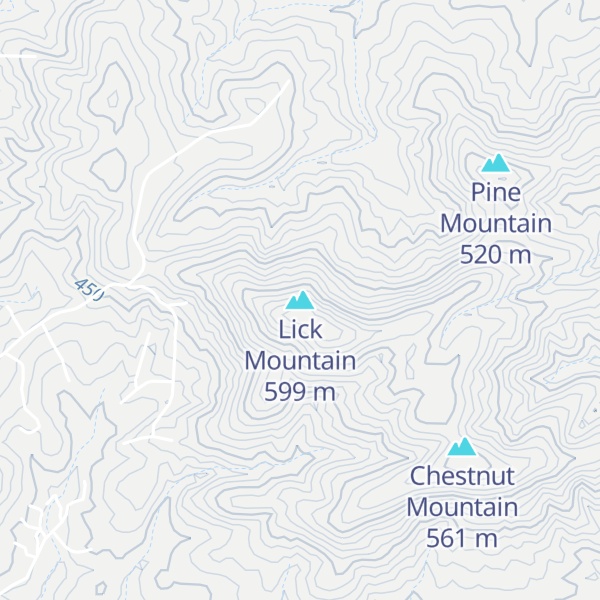 Map of Lick Mountain