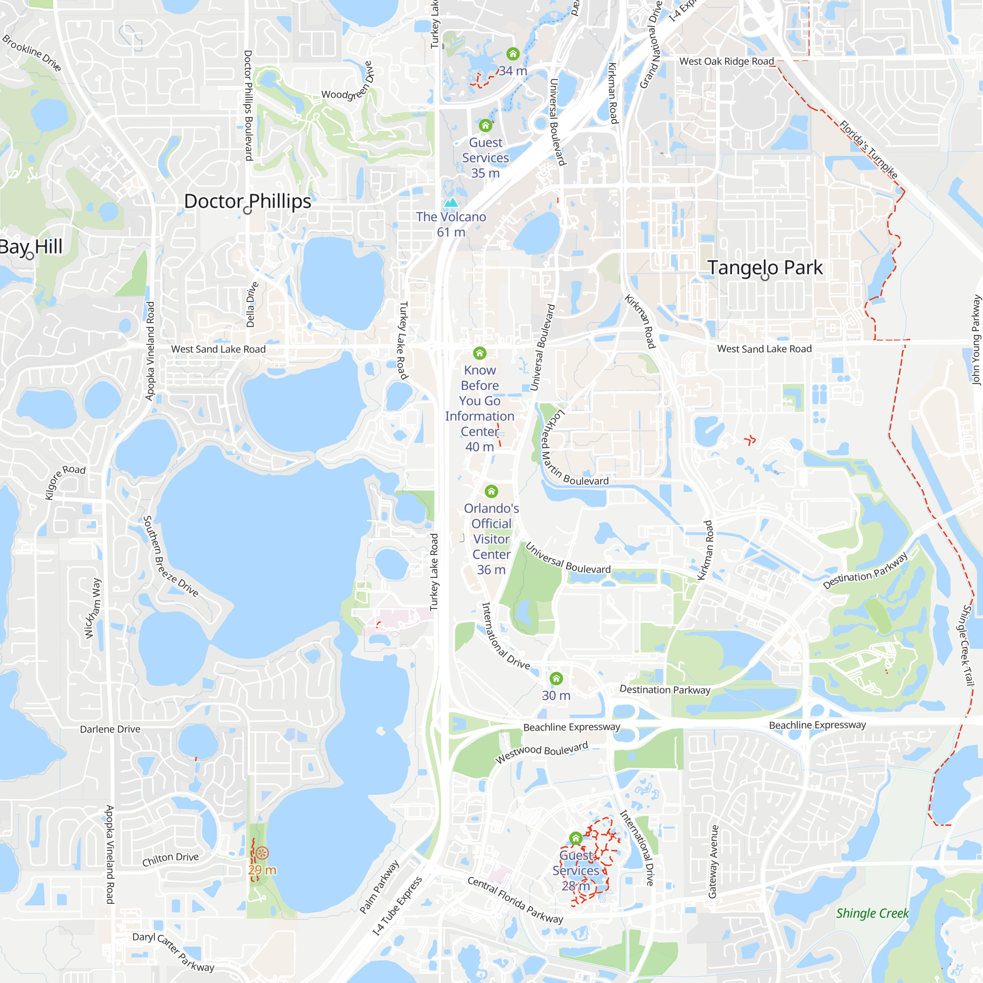 Orlando's Official Visitor Center map