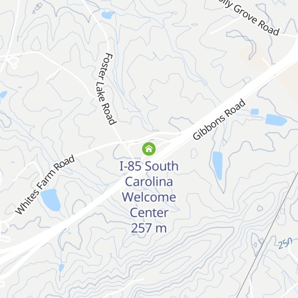 Map of I-85 South Carolina Welcome Center