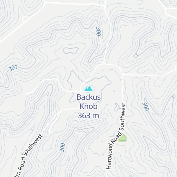 Map of Backus Knob