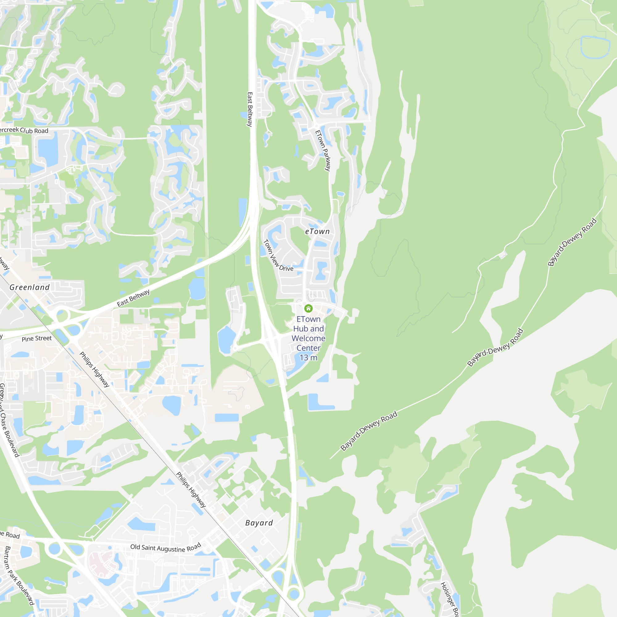 ETown Hub and Welcome Center map