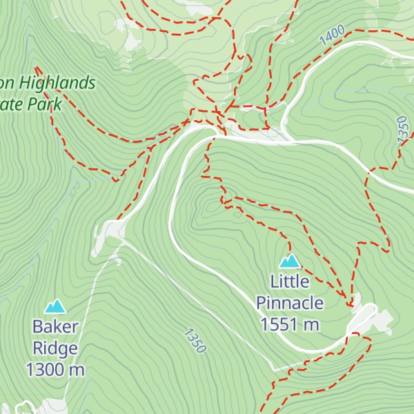 Map of Haw Orchard Mountain