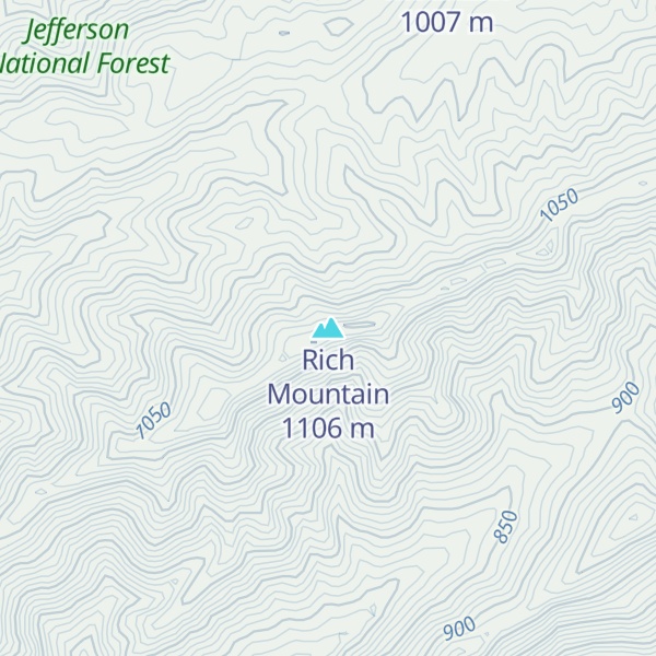 Map of Rich Mountain