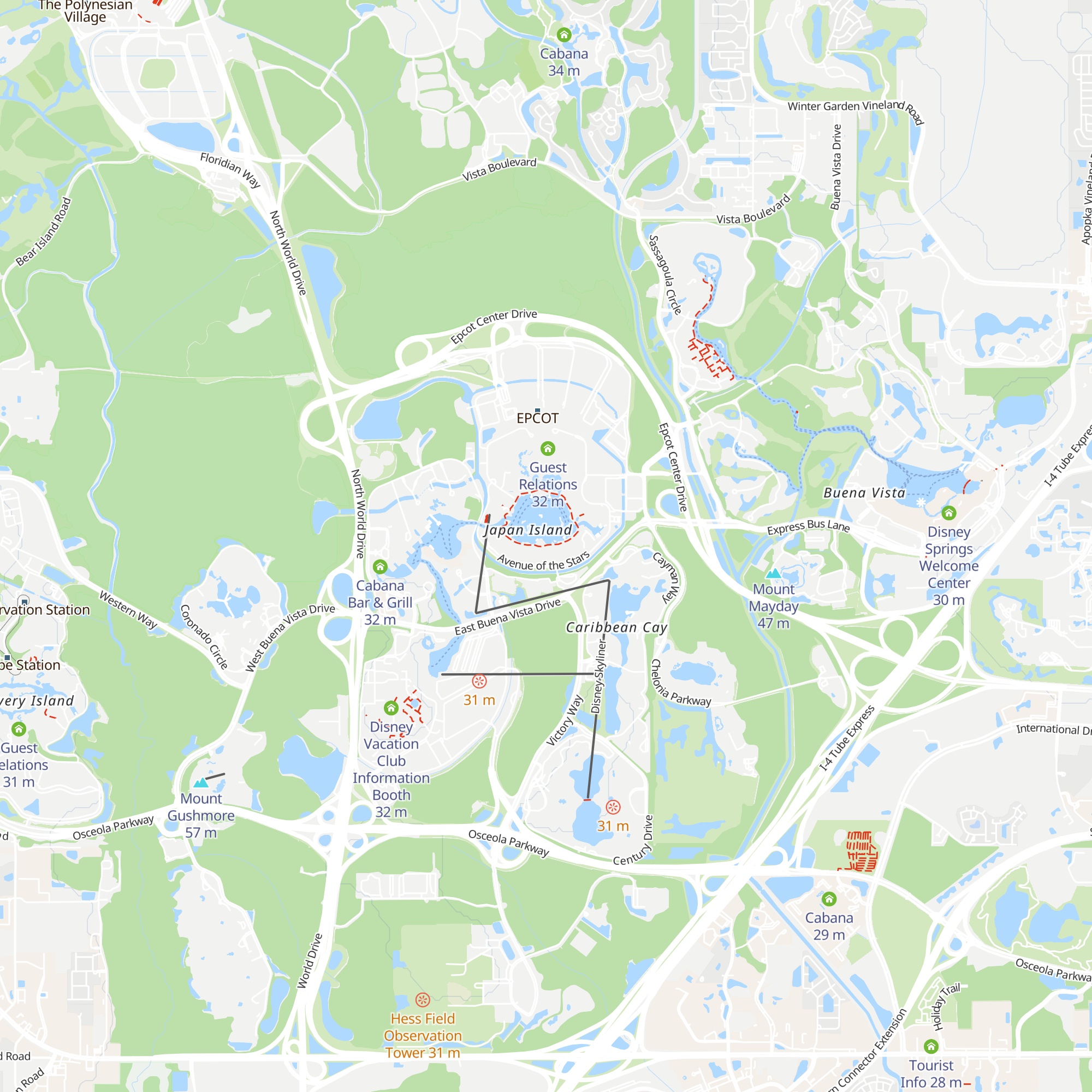 Disney's Vacation Club Information Center at The American Adventure map