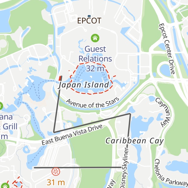 Map of Disney's Vacation Club Information Center at The American Adventure