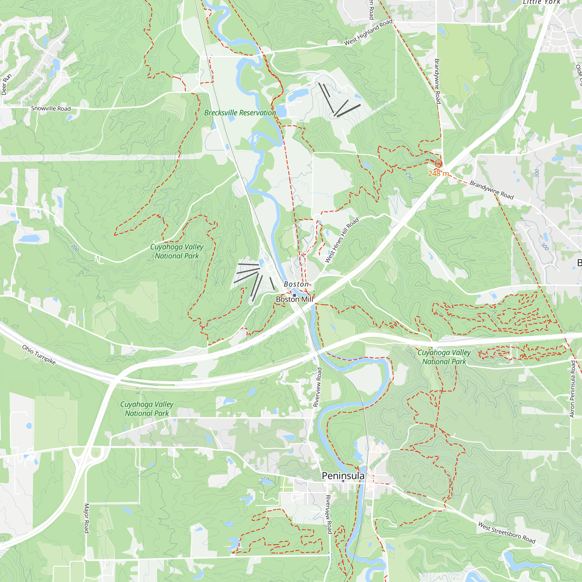 Boston Mill Visitor Center - Cuyahoga Valley NP map