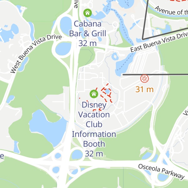 Map of Disney Vacation Club Information Booth