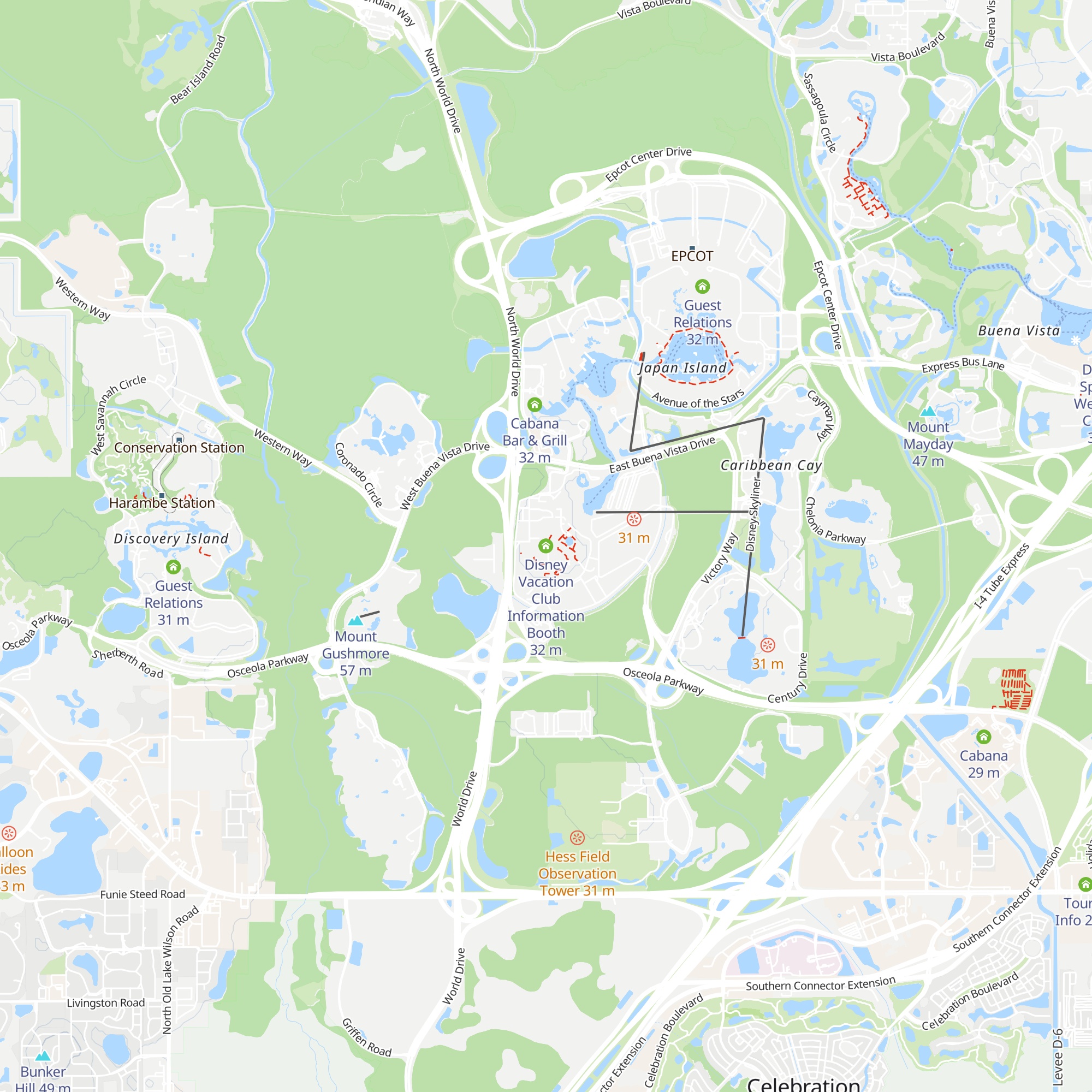 Disney Vacation Club Information Booth map