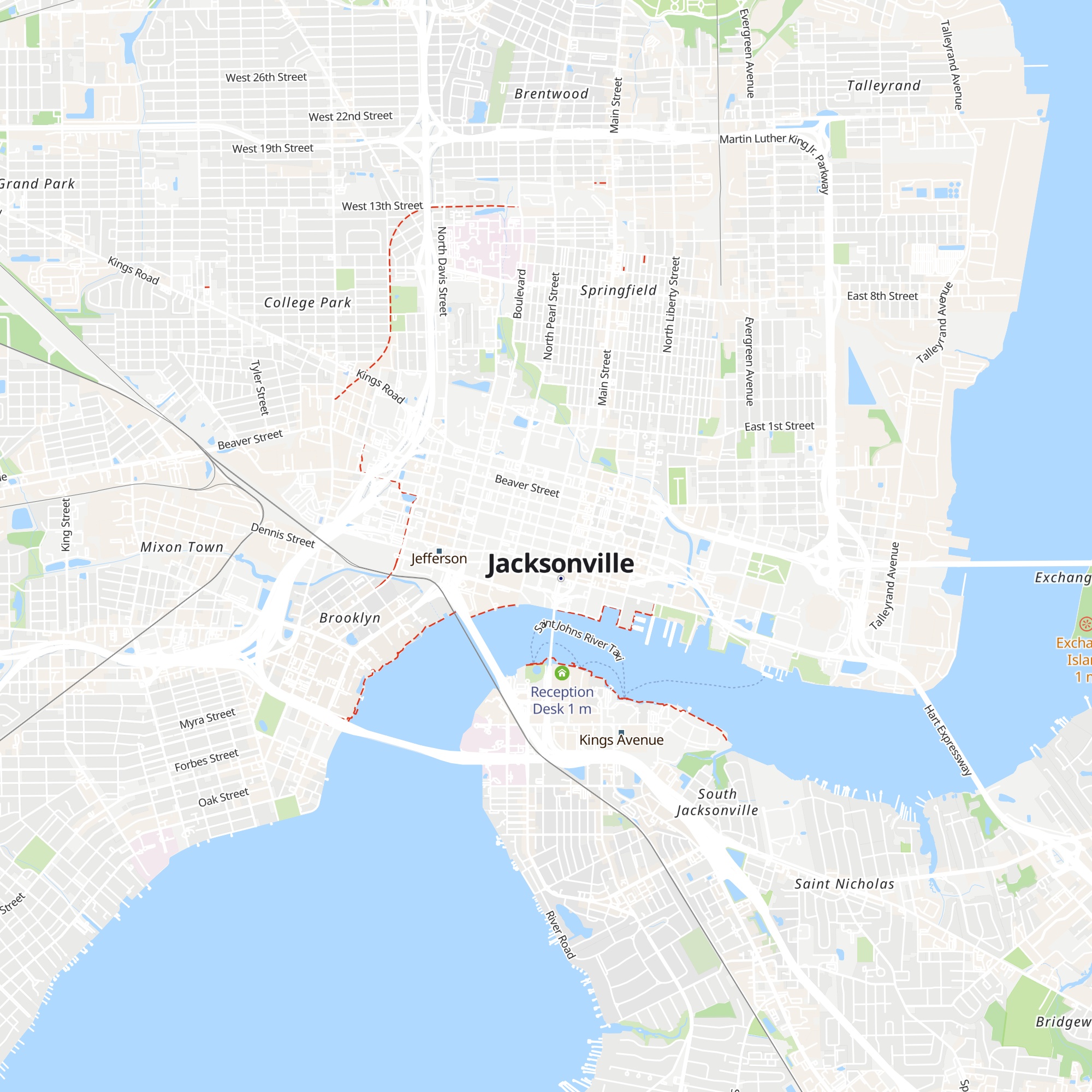 Visit Jacksonville map