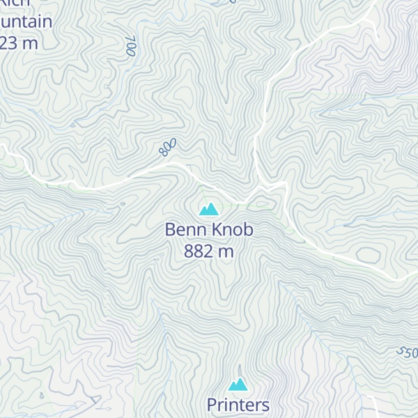 Map of Benn Knob
