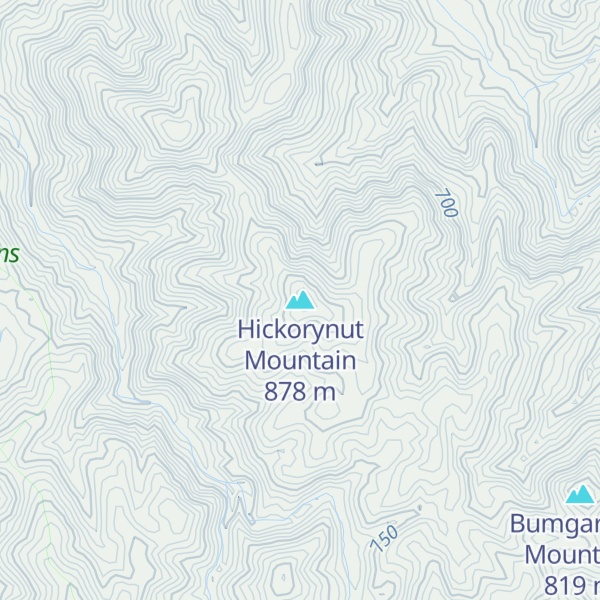 Map of Hickorynut Mountain