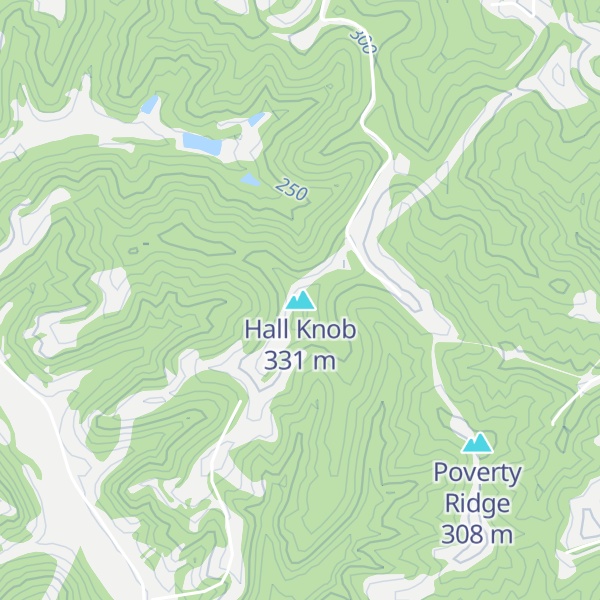 Map of Hall Knob