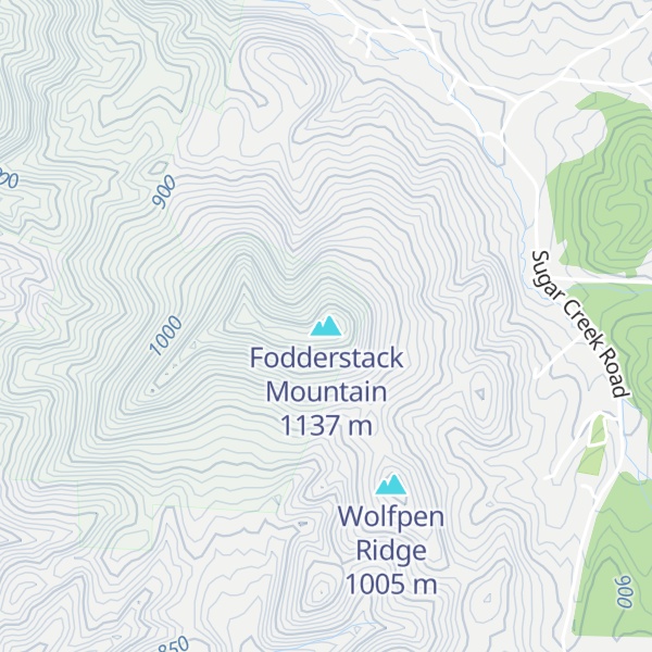 Map of Fodderstack Mountain