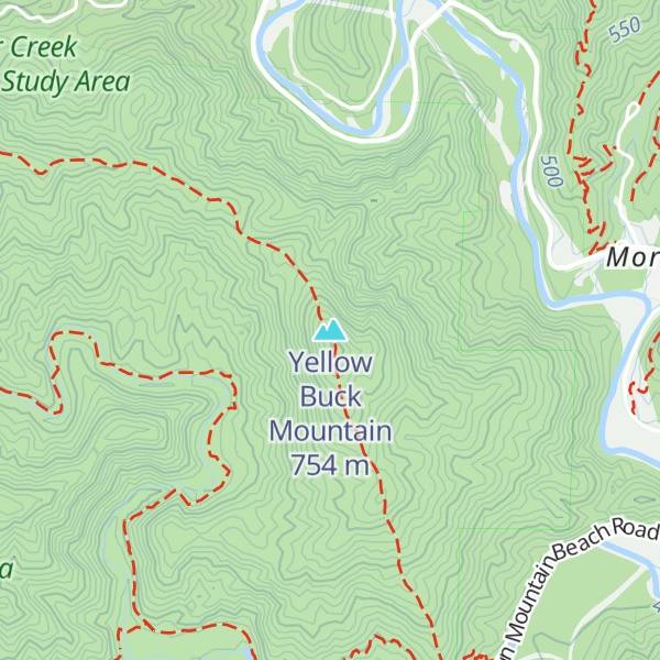 Map of Yellow Buck Mountain