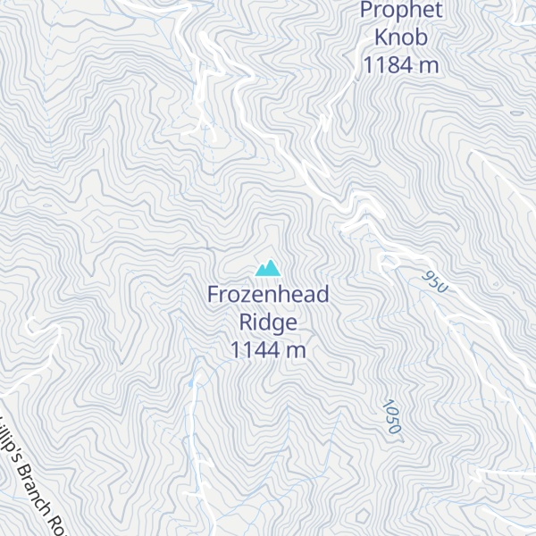 Map of Frozenhead Ridge