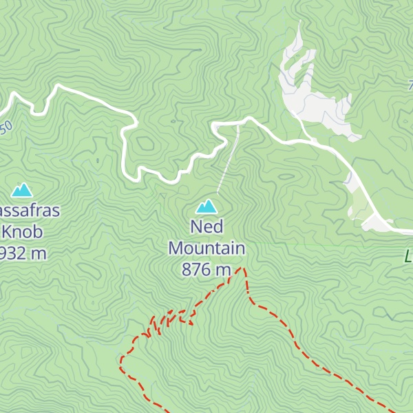 Map of Ned Mountain