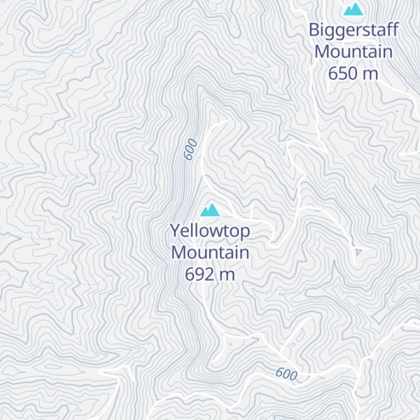 Map of Yellowtop Mountain