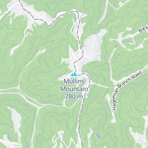 Map of Mullins Mountain