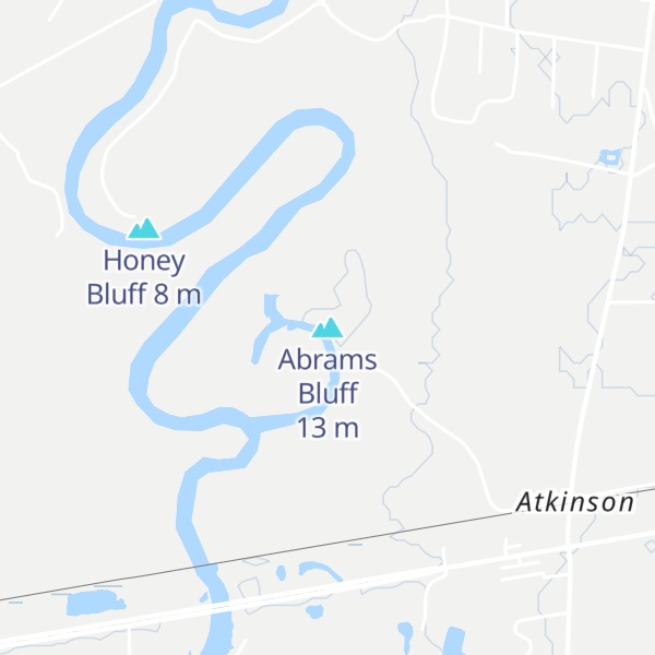 Map of Abrams Bluff