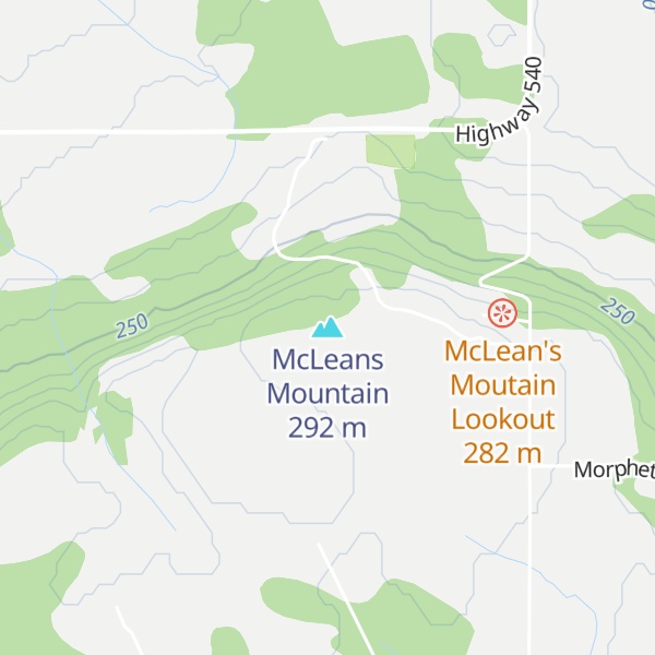 Map of McLeans Mountain