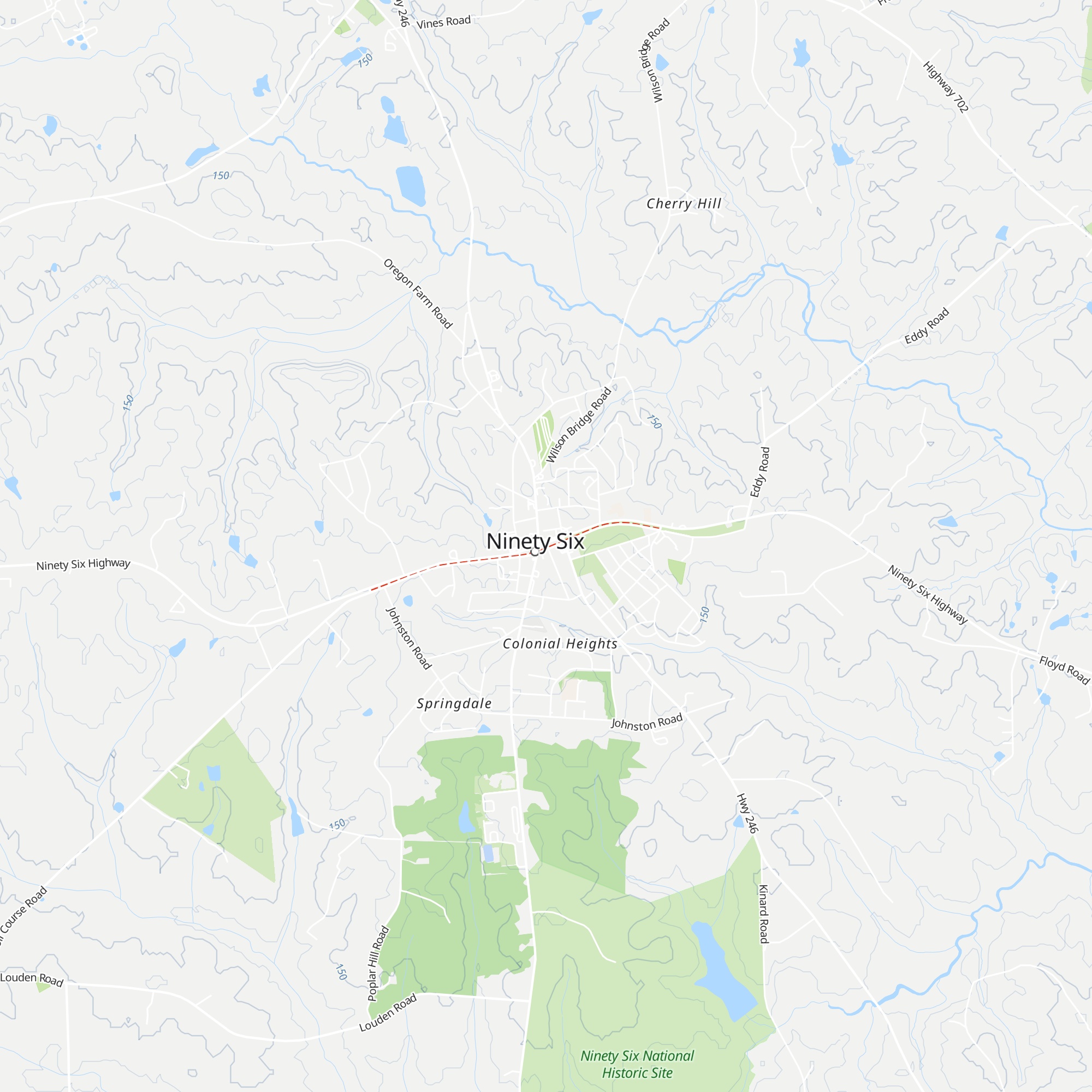 Ninety Six Visitor Center map