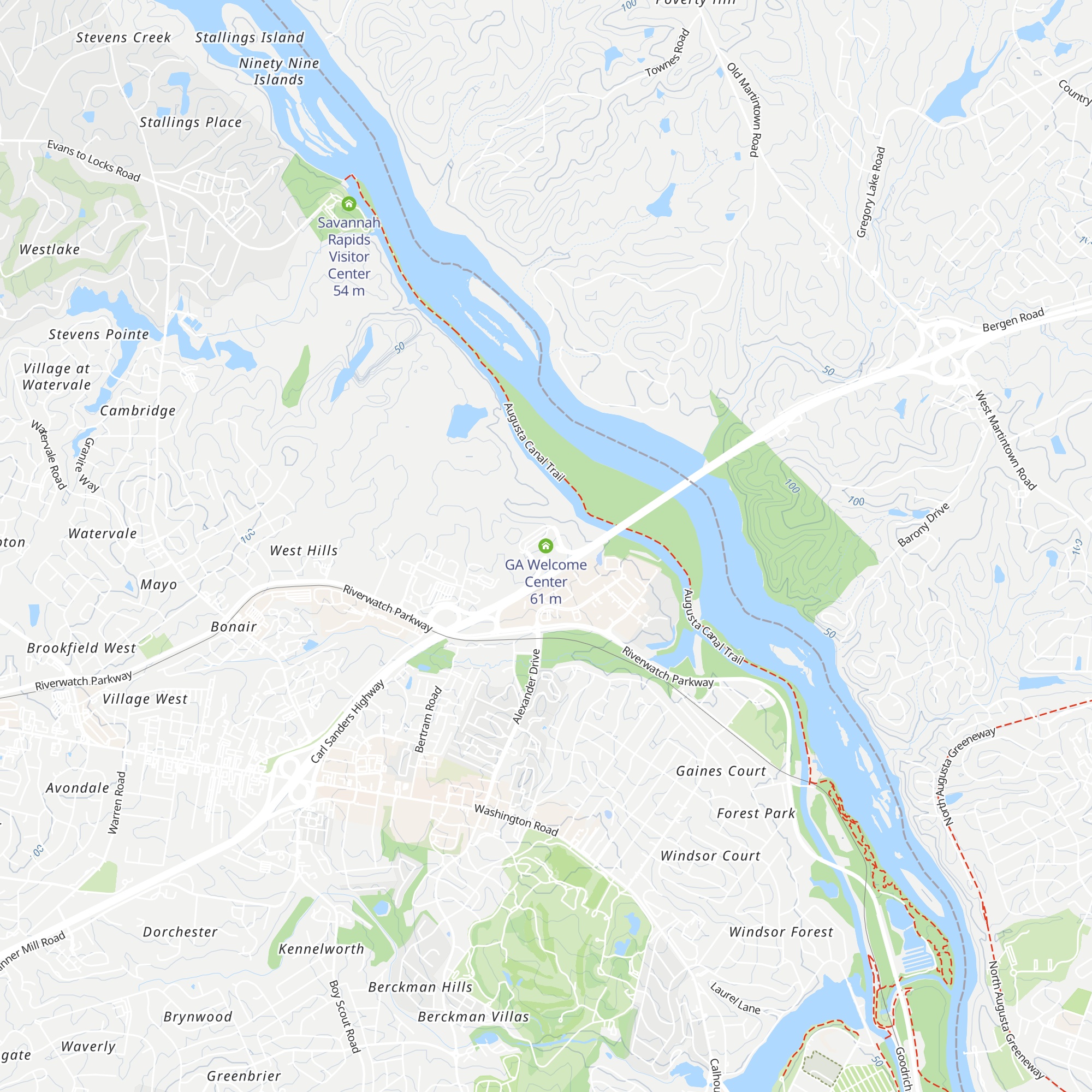 GA Welcome Center map